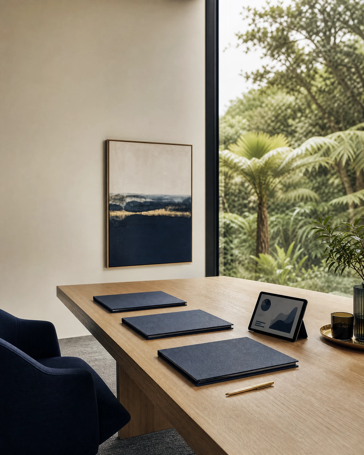 A calm contemporary workspace representing service coordination